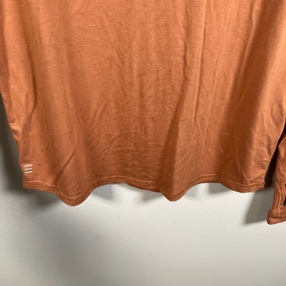 Free Fly Long Sleeve Top Size Small Orange Bamboo Athletic Active Thumbholes - Picture 6 of 9